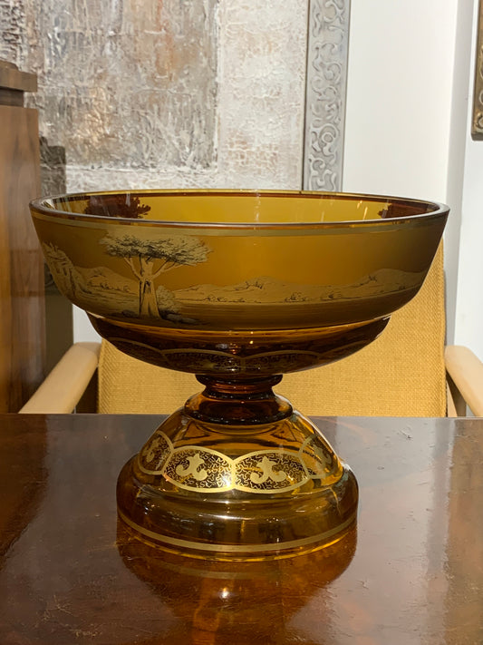 Patera, owocarka, sygnowany Moser, Czechosłowacja, unikat