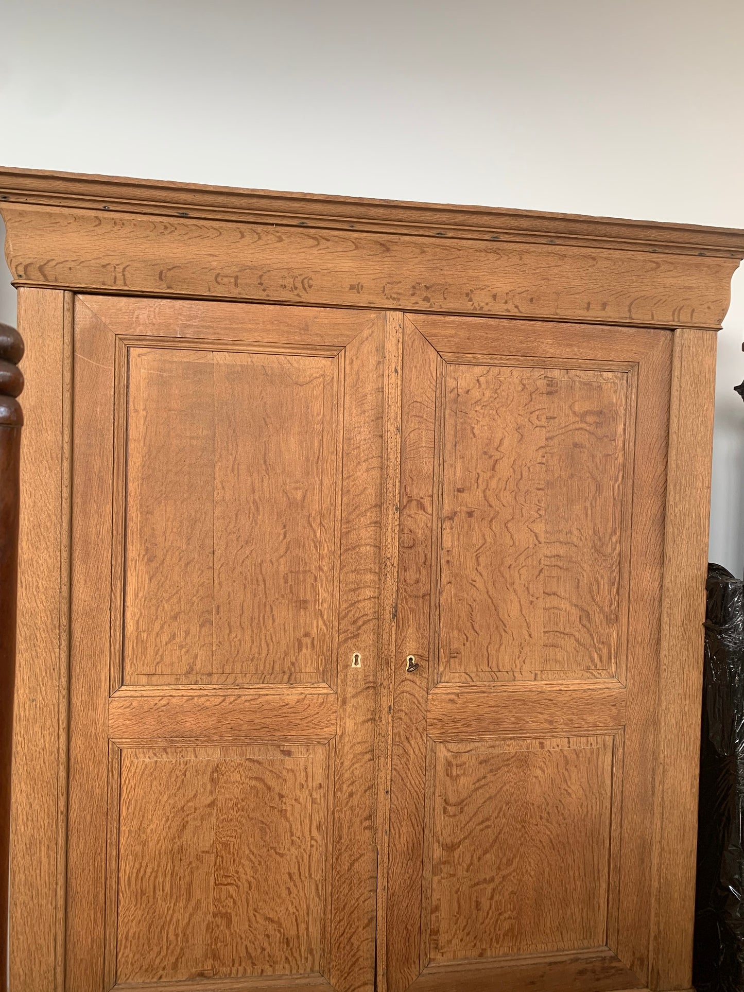 Szafa 2-drzwiowa rustykalna, dębowa z szufladami