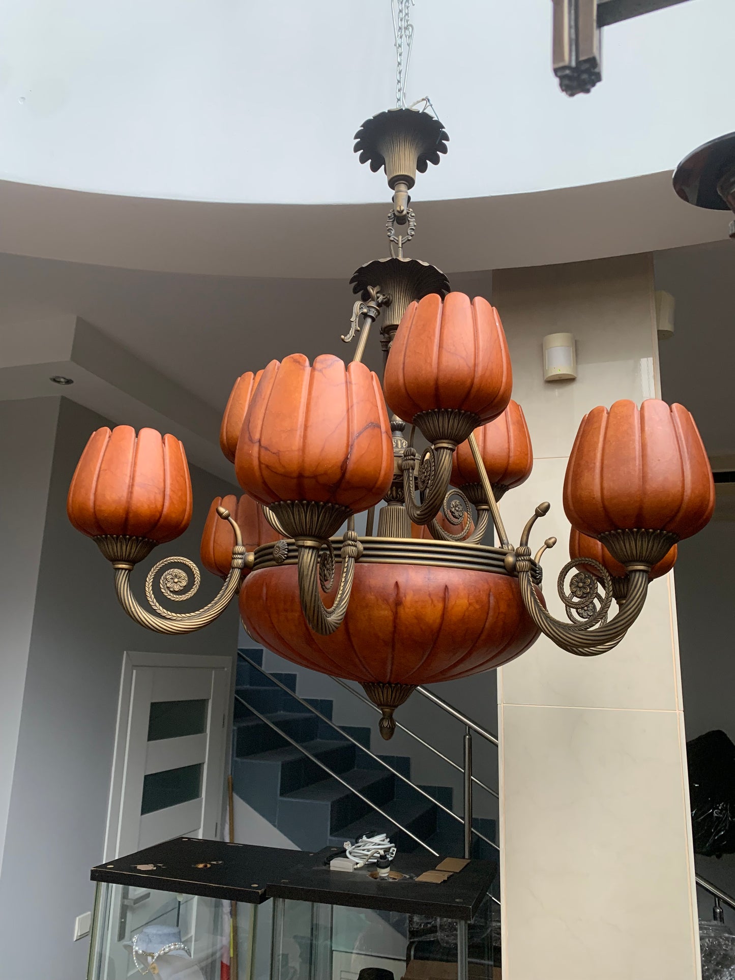 Żyrandol Vangelis Chandalier Danai Alabaster Lamp + 2 kinkiety