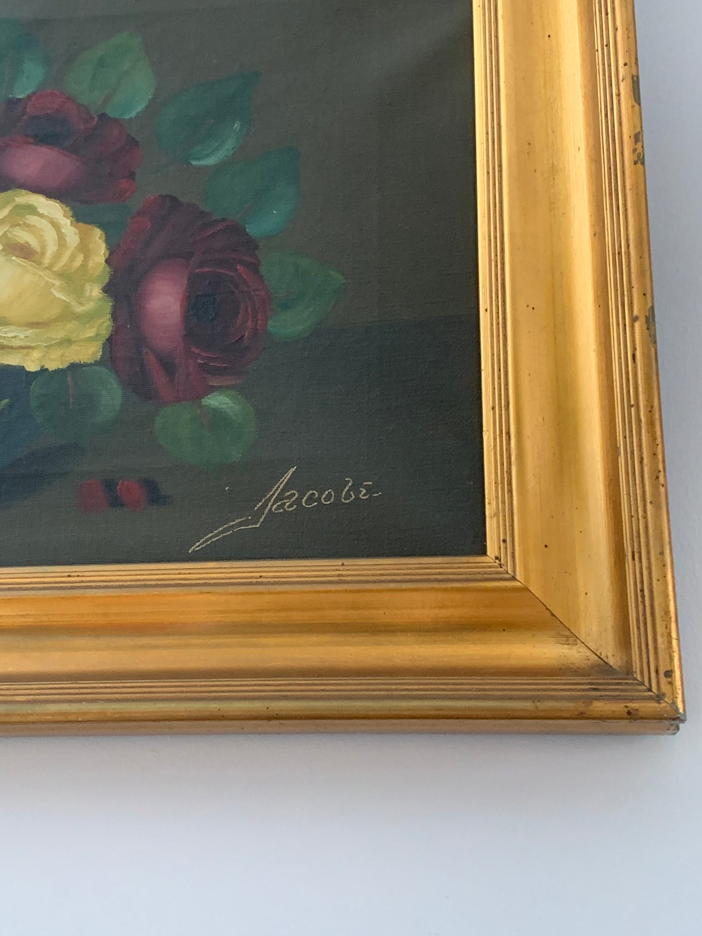 Obraz kwiaty, olej na płótnie, sygnowany