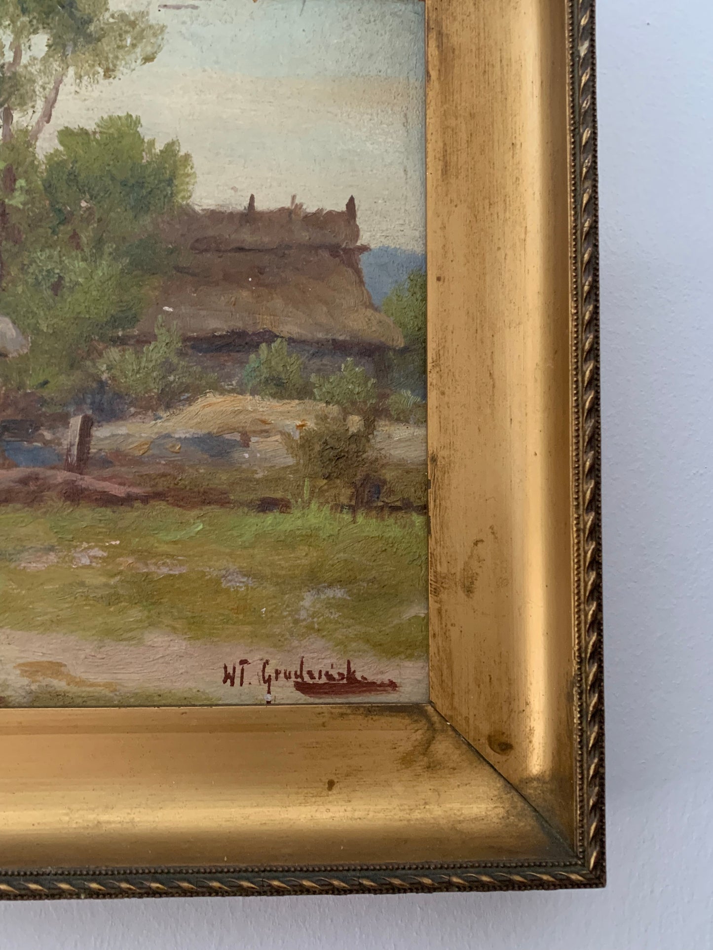 Obraz W. Grudziśnki (1875-1942) "Wiejski pejzaż"