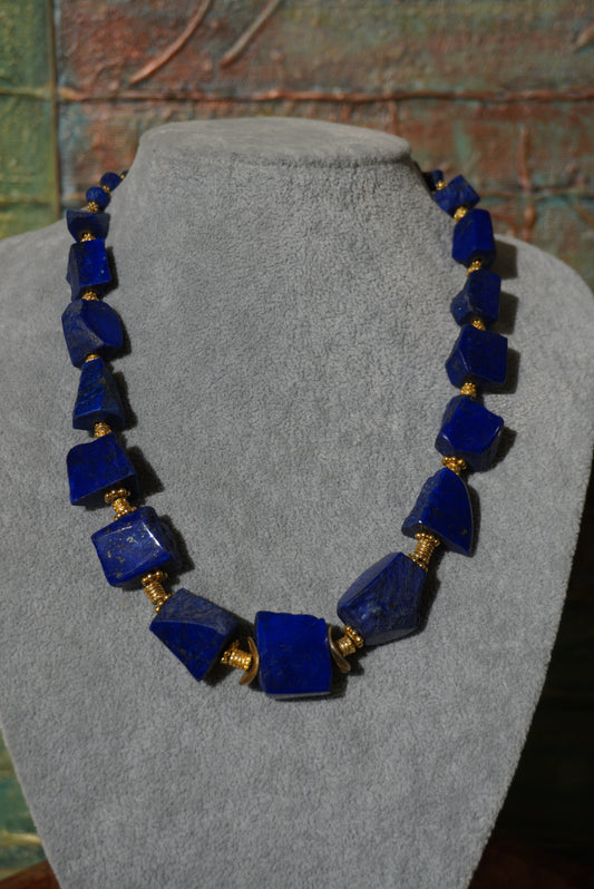 Lapis lazuli łupany, naturalny - naszyjnik