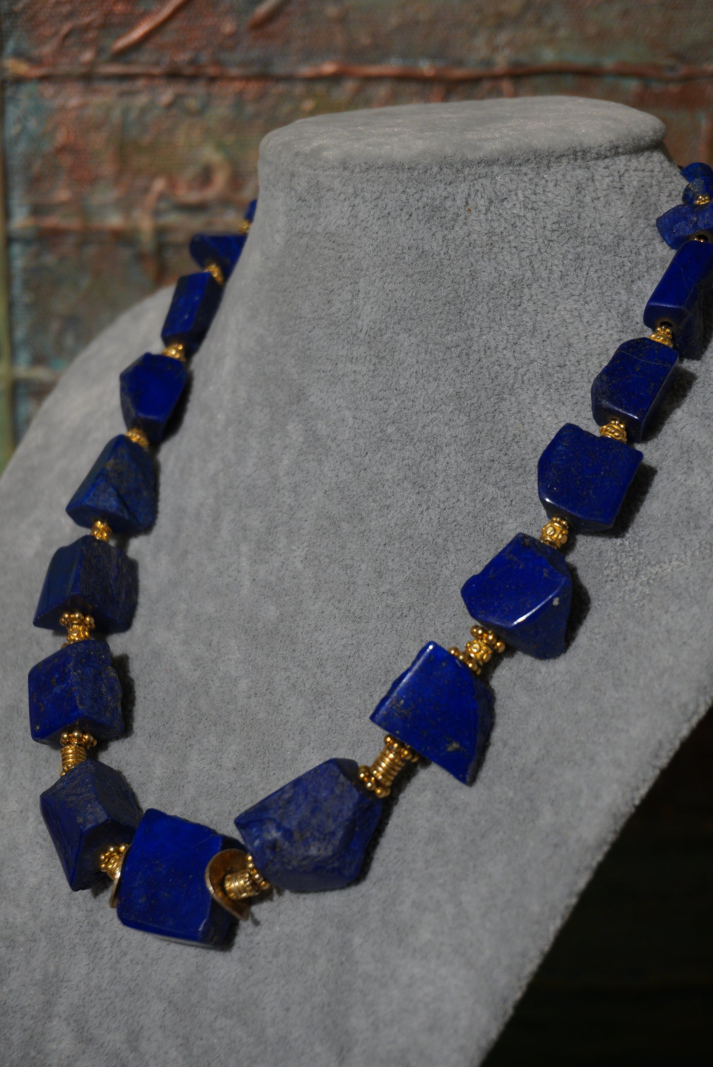 Lapis lazuli łupany, naturalny - naszyjnik