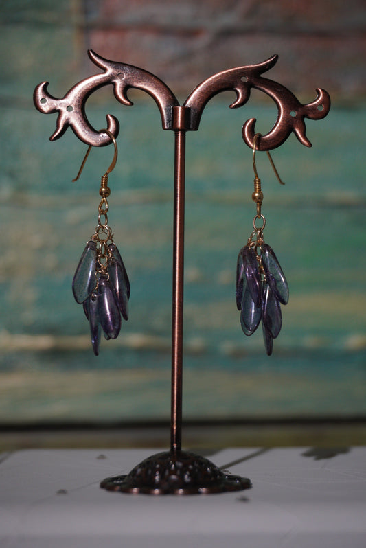 Kolczyki eolit, srebro pozłacane 925