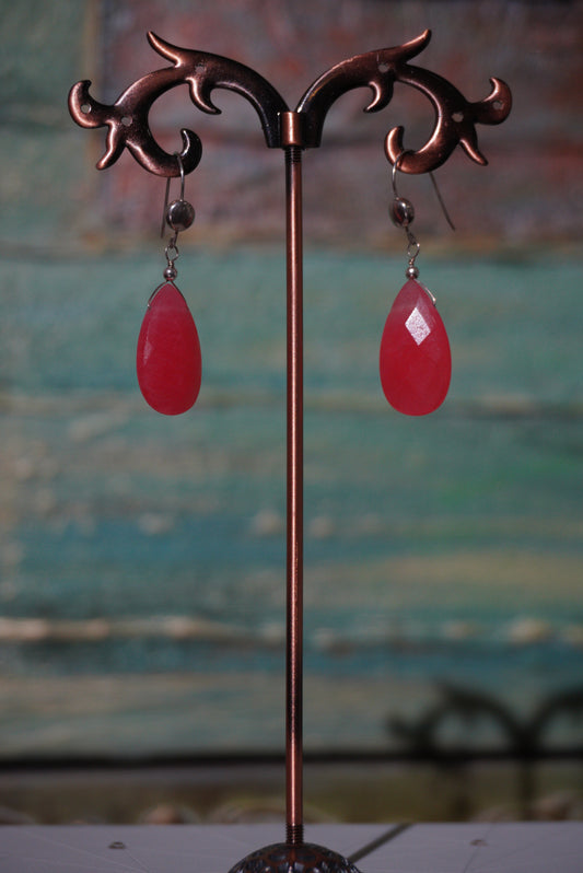 Kolczyki chalcedon, srebro 925