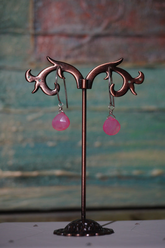 Kolczyki chalcedon, srebro 925