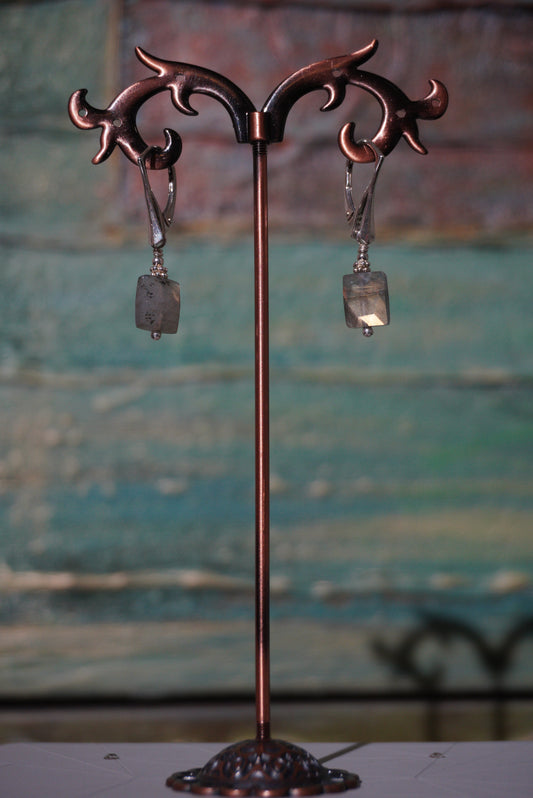 Kolczyki labradoryt, srebro 925