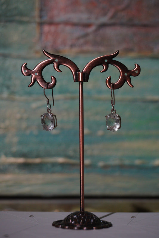 Kolczyki kunzyt, srebro pozłacane 925