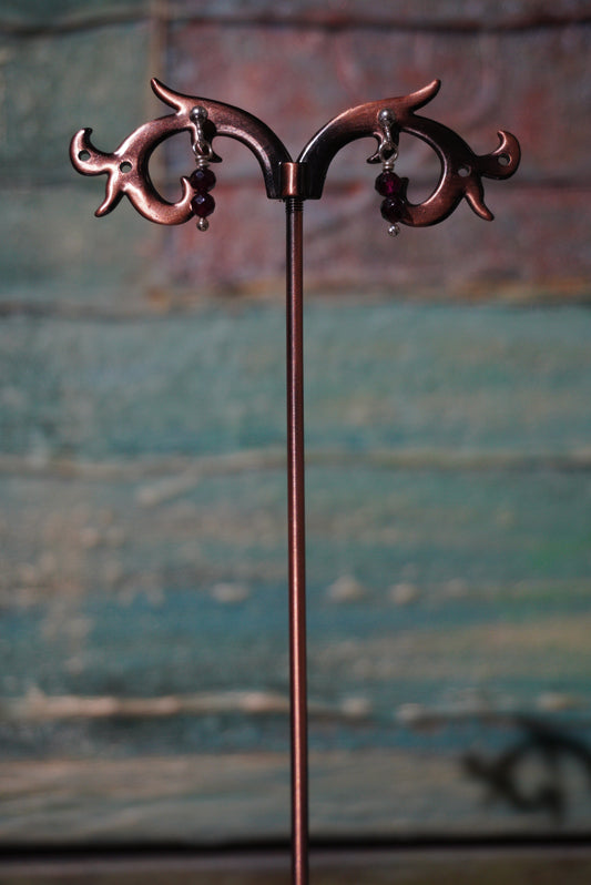 Kolczyki granat, srebro 925