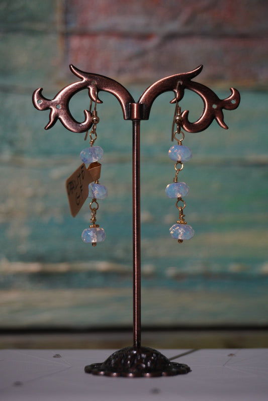 Kolczyki opalite, srebro pozłacane 925