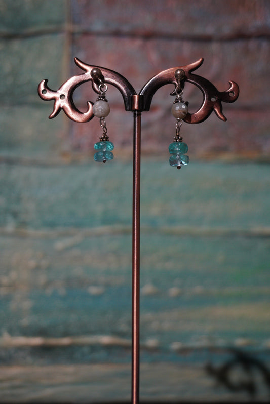 Kolczyki akwamaryn, srebro 925