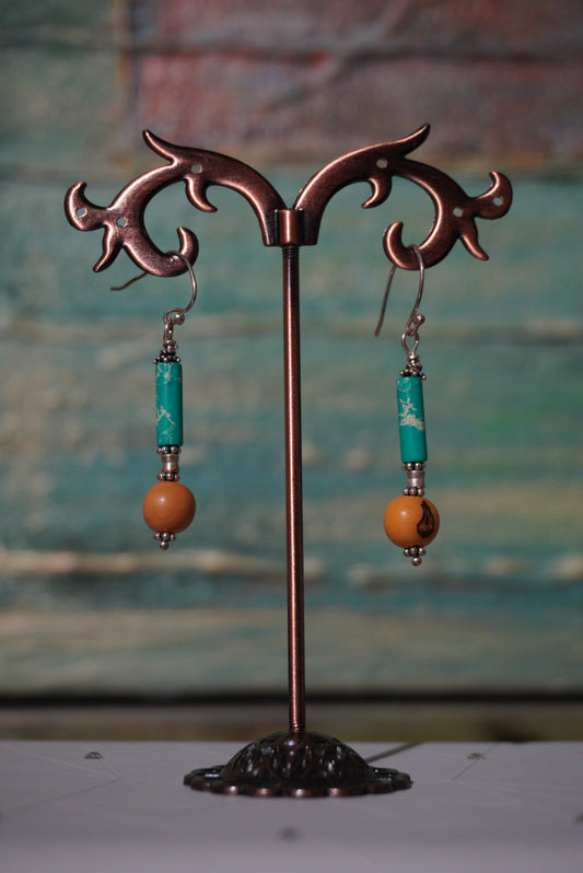 Kolczyki jaspis, srebro 925