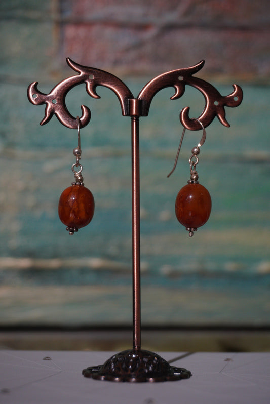 Kolczyki bursztyn, srebro 925