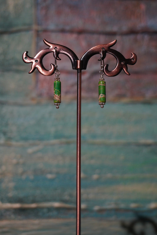 Kolczyki jaspis, srebro 925