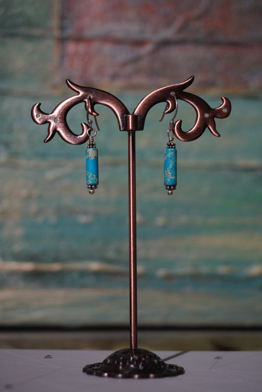 Kolczyki jaspis, srebro 925