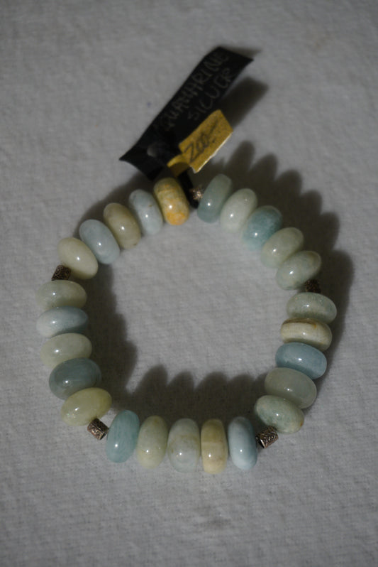 Bransoletka akwamaryn, srebro 925