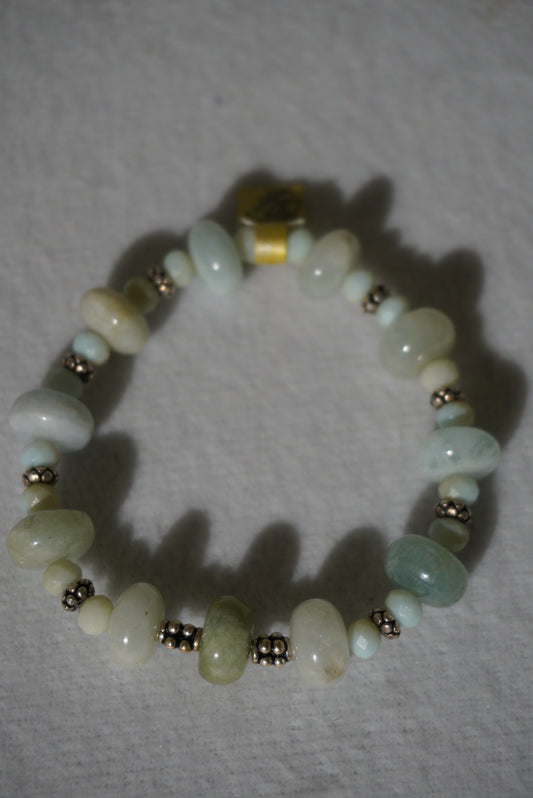 Bransoletka akwamaryn, srebro 925