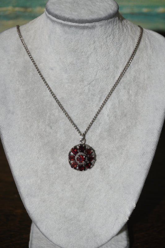 Naszyjnik granat, srebro 925
