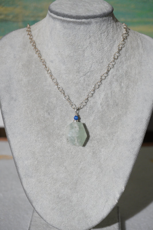 Naszyjnik akwamaryn, kianit, srebro 925