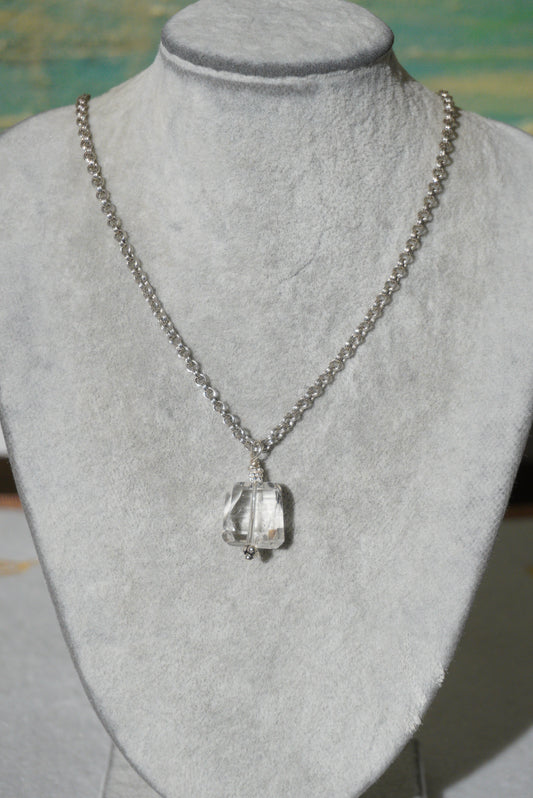 Naszyjnik kryształ, srebro 925