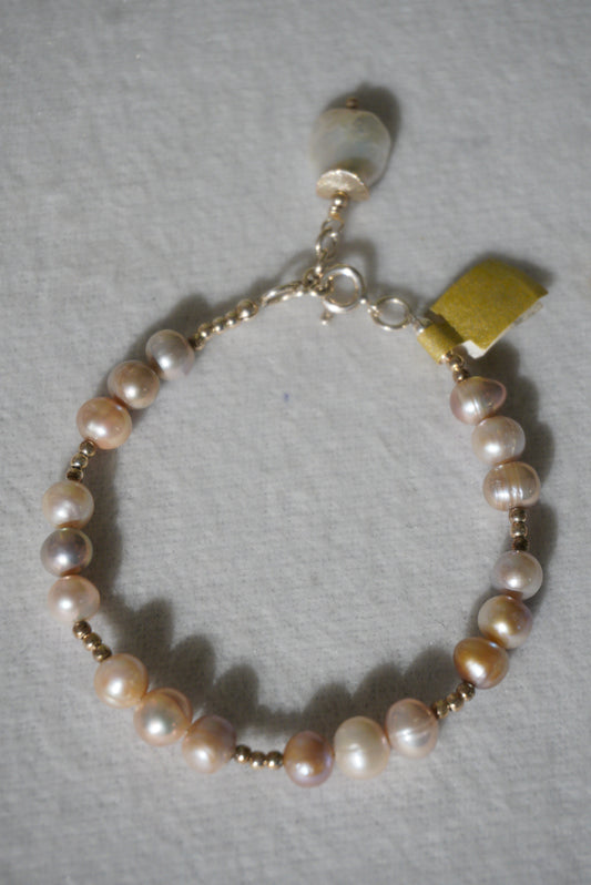 Bransoletka perła, srebro 925