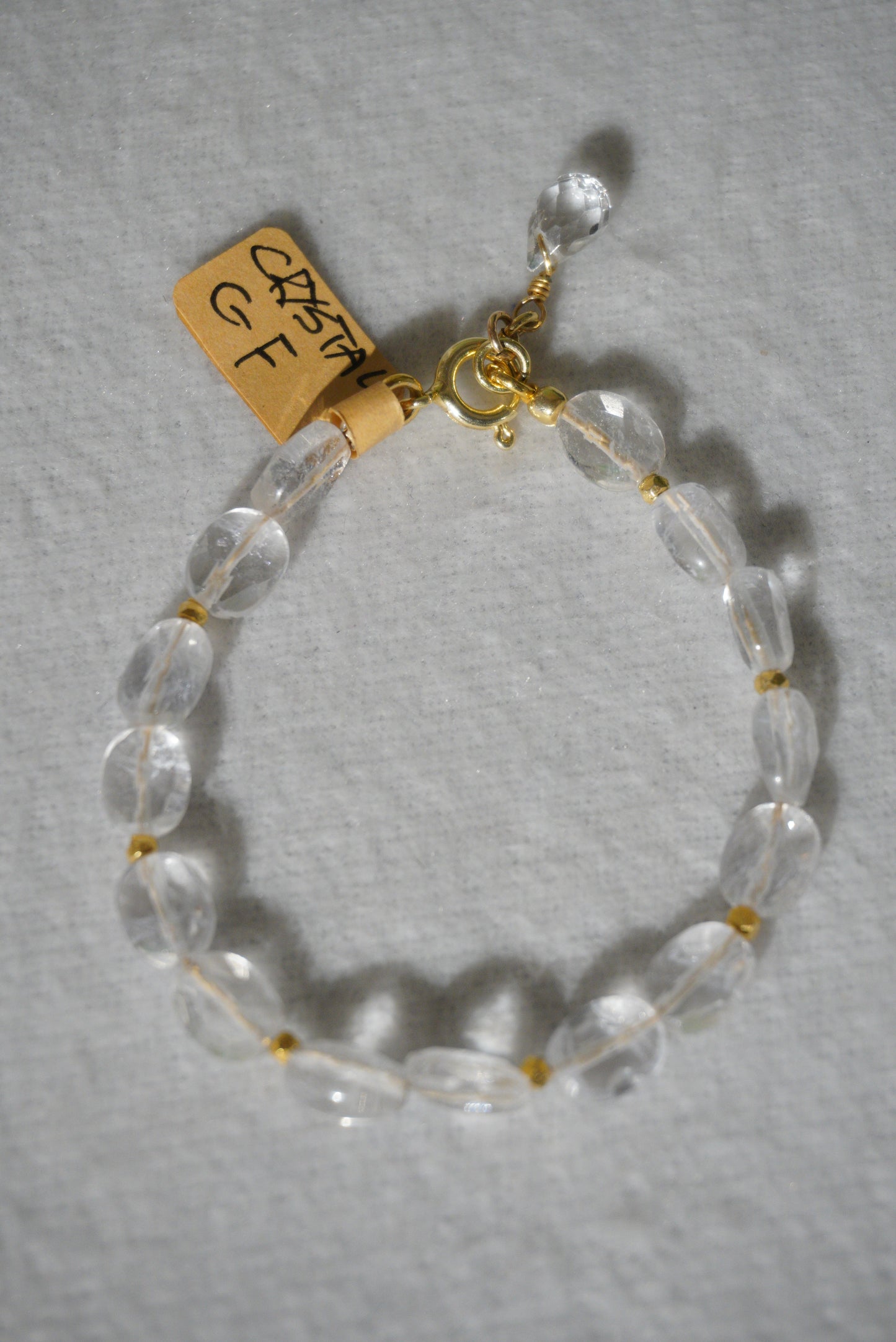 Bransoletka kryształ, srebro pozłacane 925