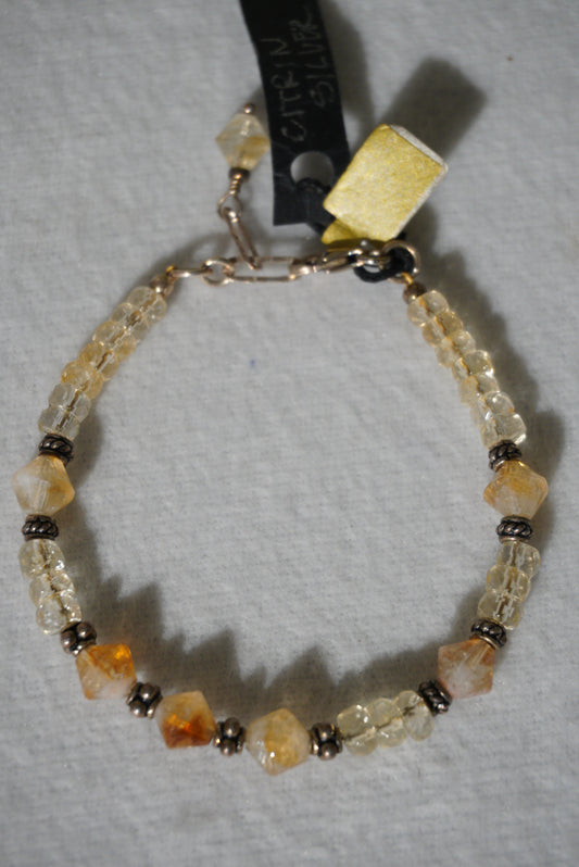 Bransoletka cytryn, srebro 925