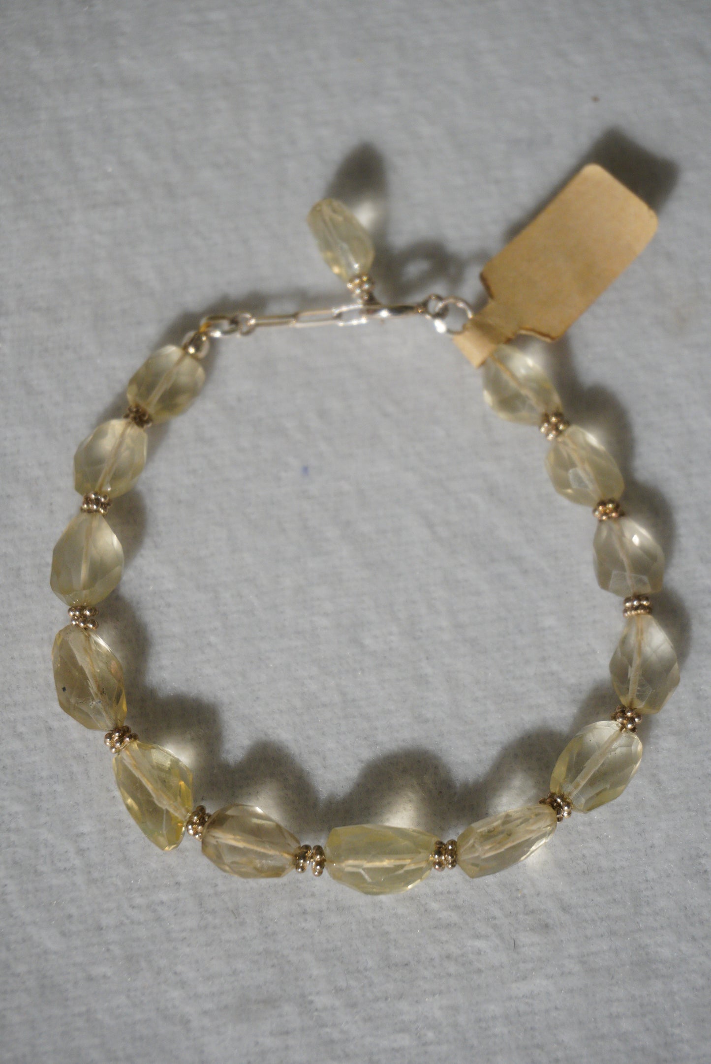 Bransoletka cytryn, srebro 925