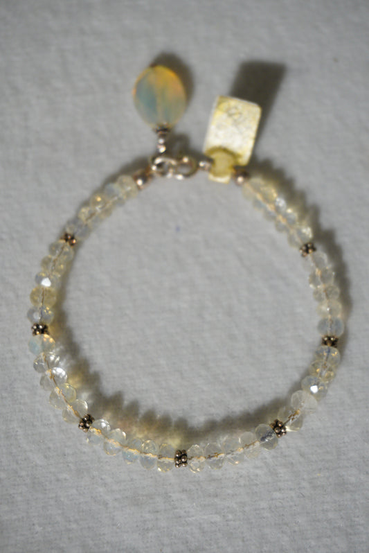 Bransoletka cytryn, srebro 925