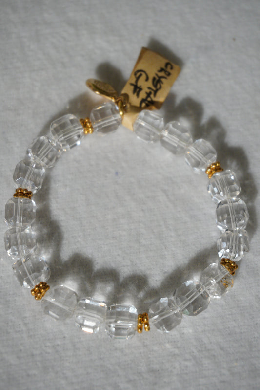 Bransoletka kryształ, srebro pozłacane 925