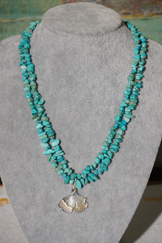 Naszyjnik turkus, srebro 925