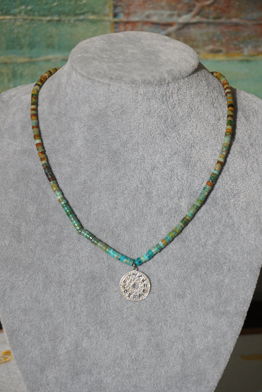 Naszyjnik turkus, srebro 925