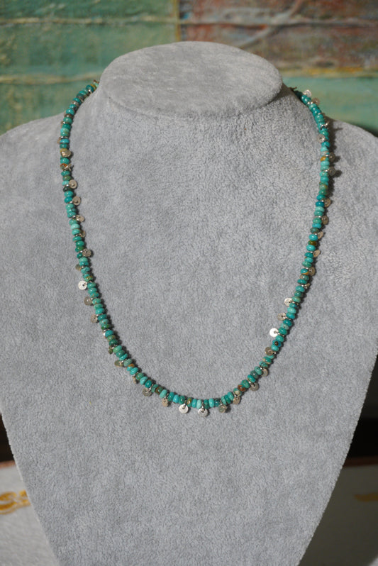Naszyjnik turkus, srebro 925