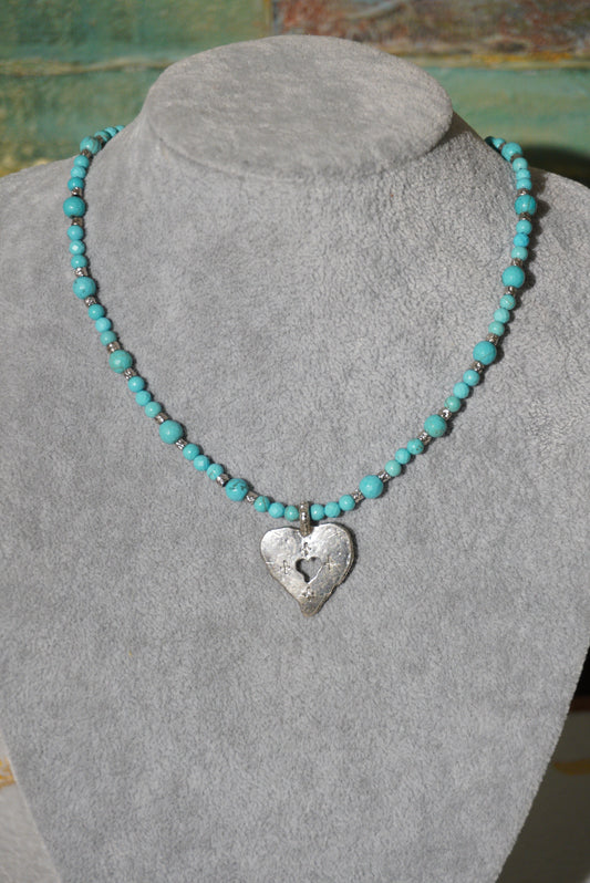 Naszyjnik turkus, srebro 925