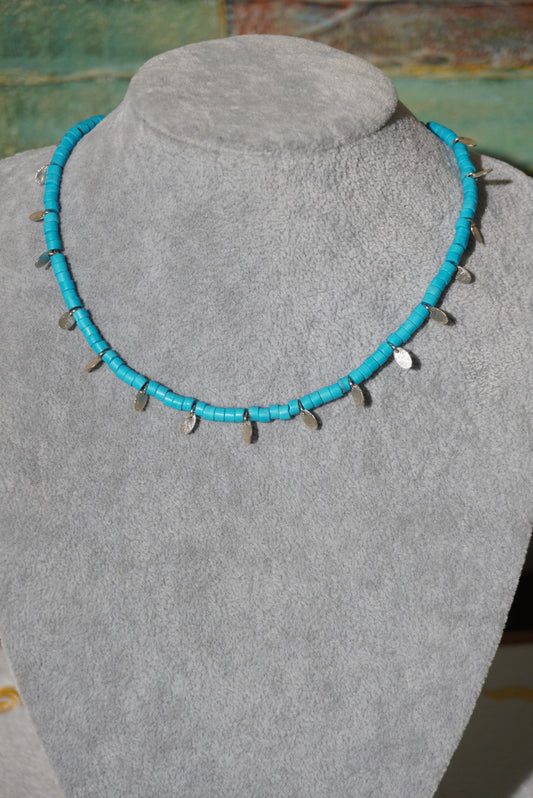 Naszyjnik turkus, srebro 925