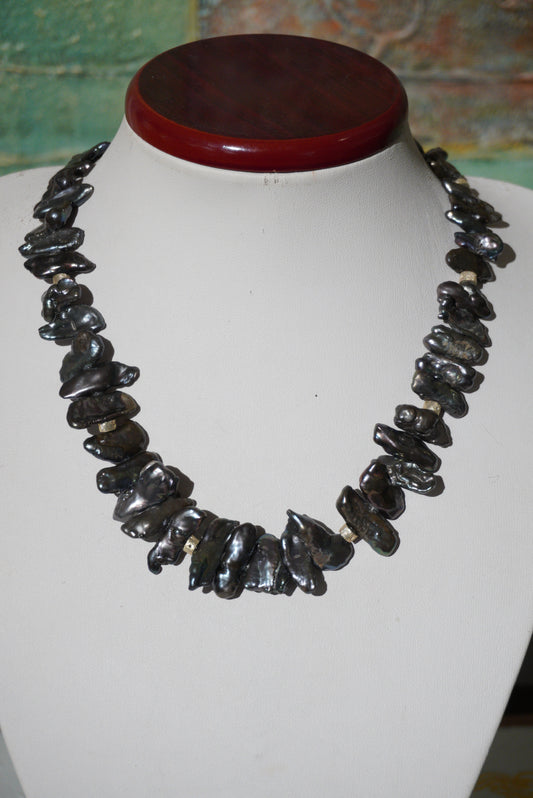 Naszyjnik perła, srebro pr. 925