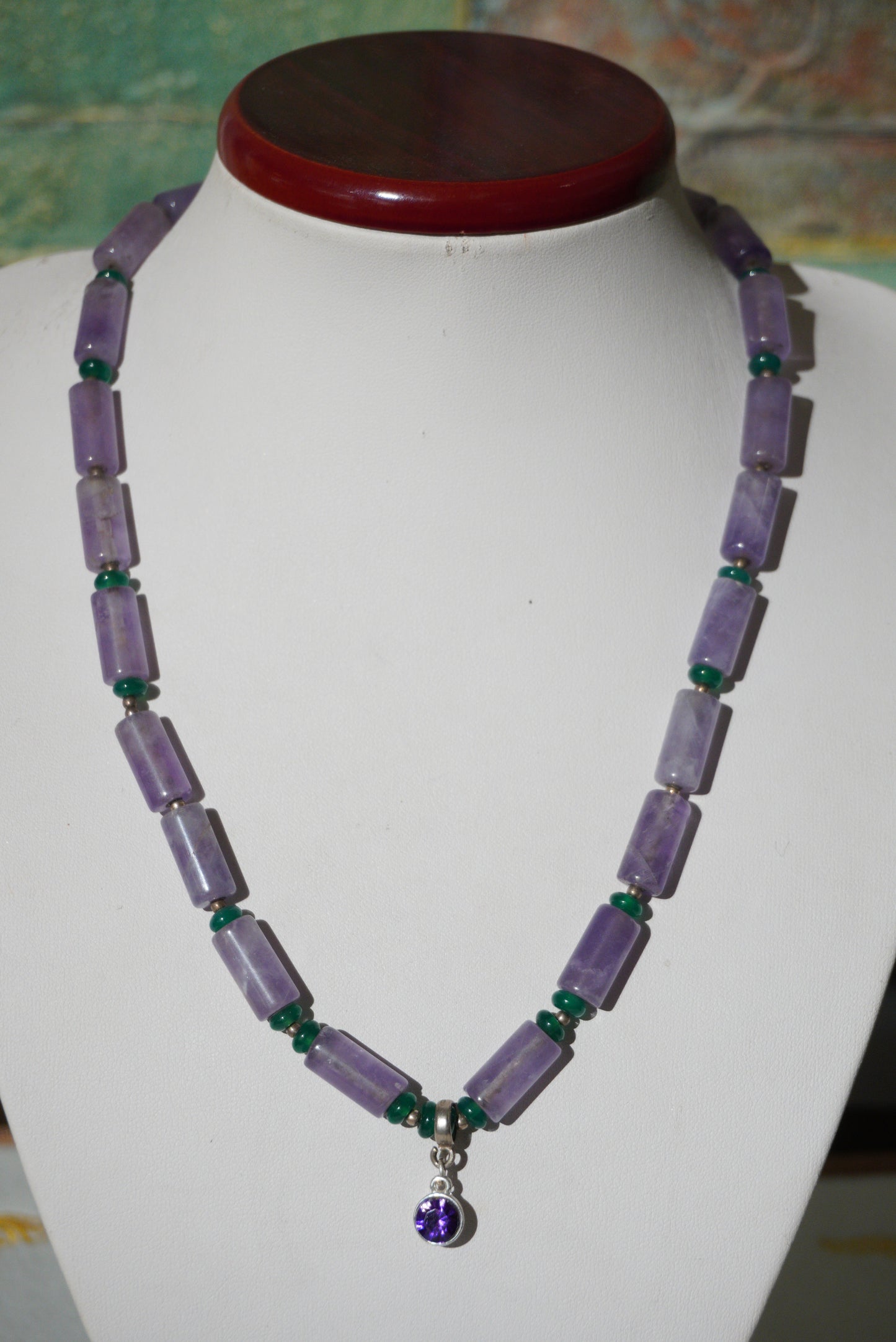 Naszyjnik ametyst, srebro pr. 925