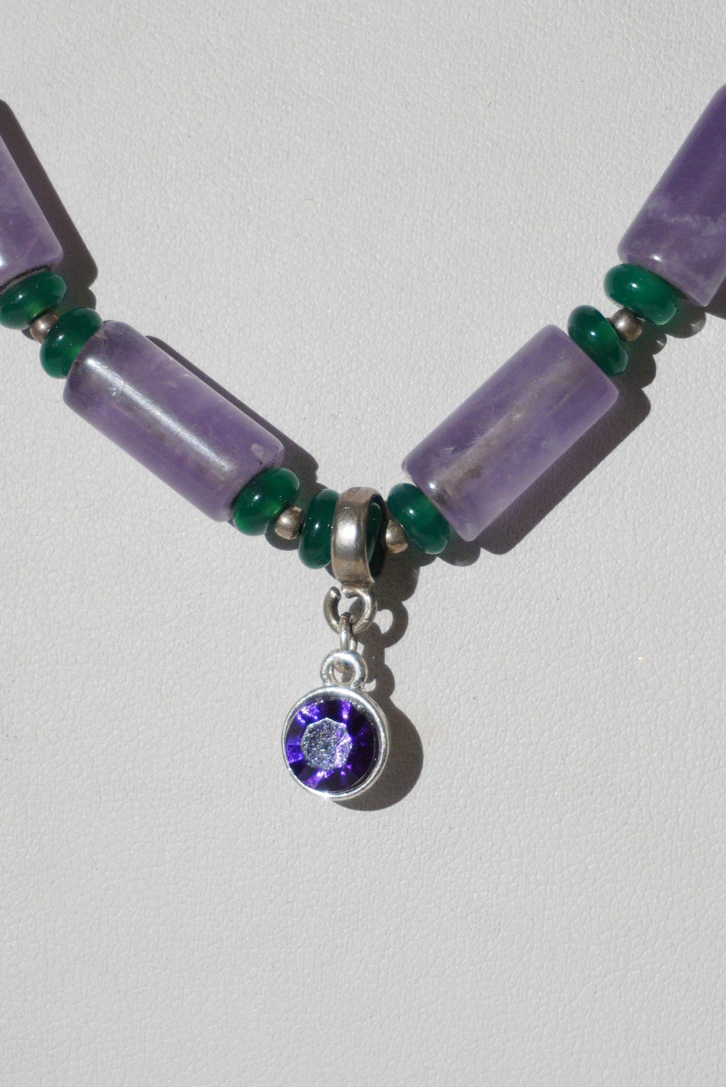 Naszyjnik ametyst, srebro pr. 925