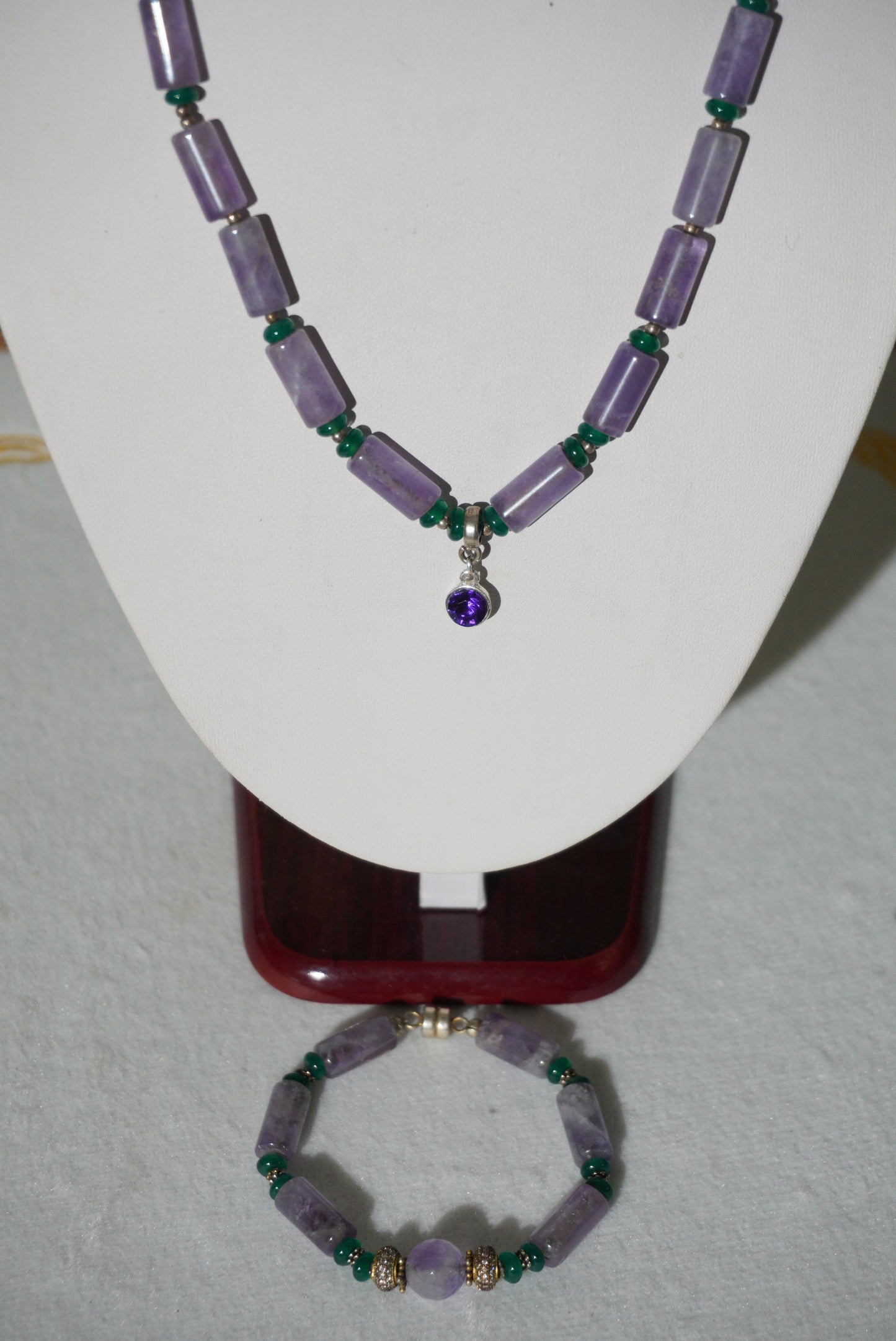 Naszyjnik ametyst, srebro pr. 925