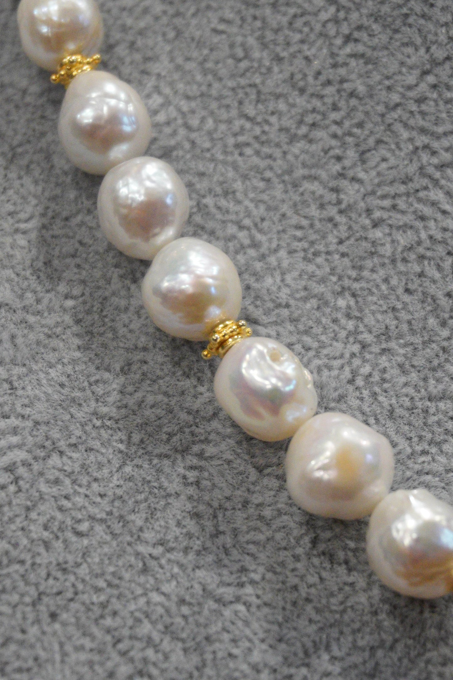 Naszyjnik, perła, srebro pozłacane