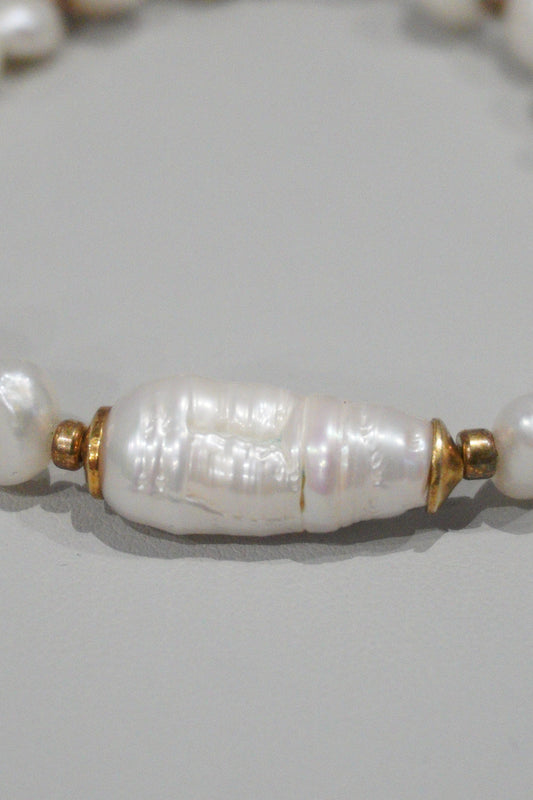 Bransoletka z pereł hodowlanych, srebro pozłacane