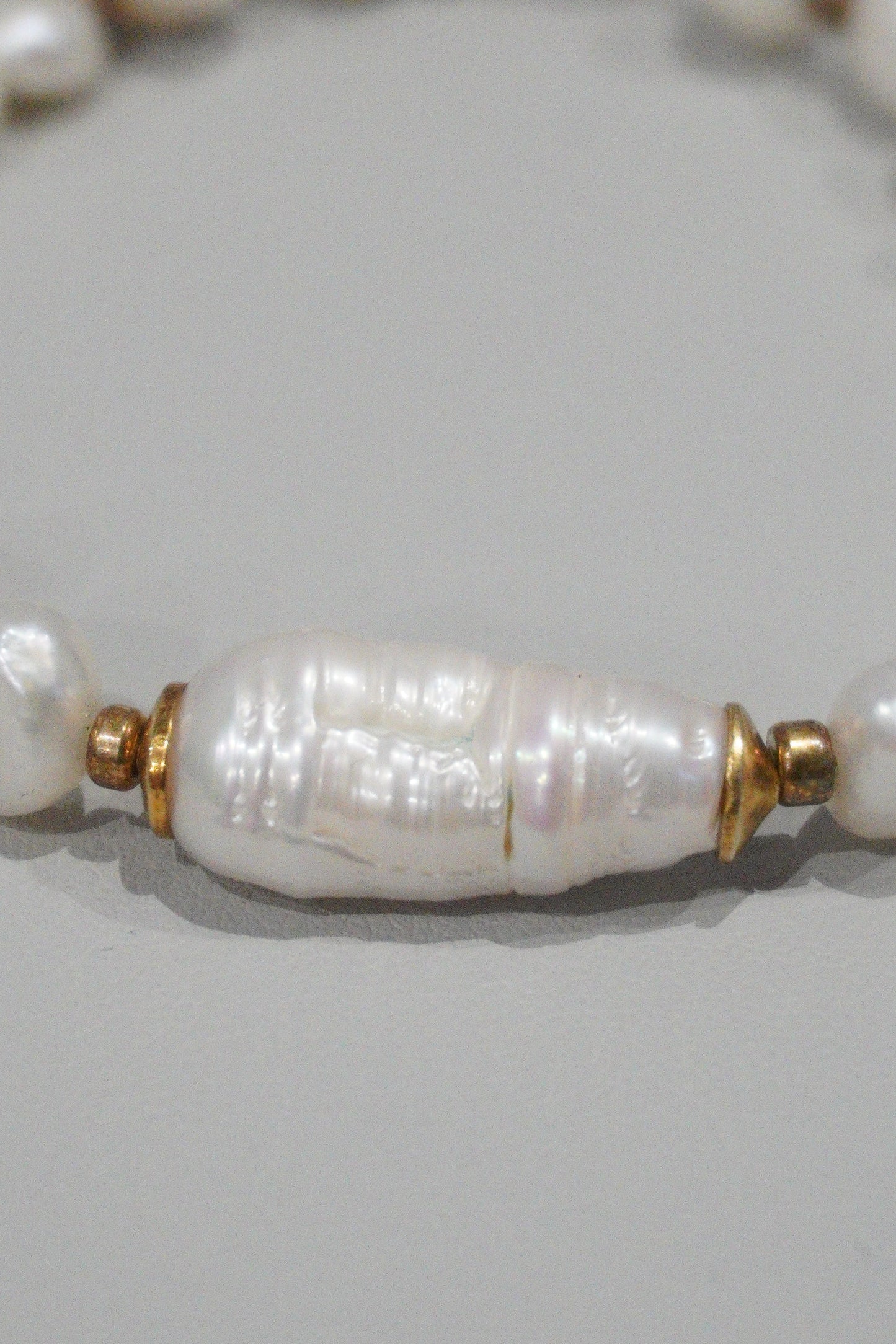 Bransoletka z pereł hodowlanych, srebro pozłacane