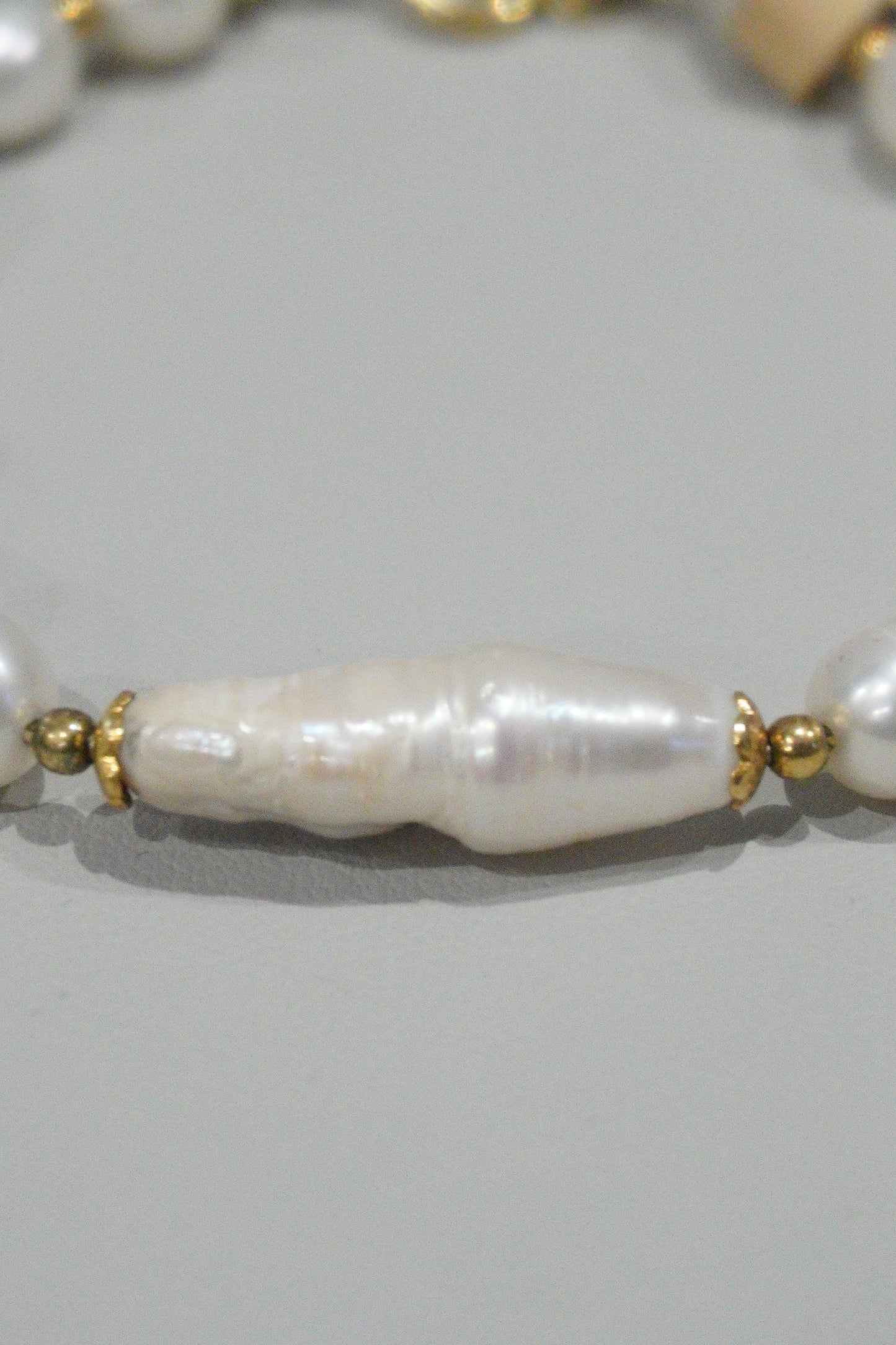 Bransoletka z pereł hodowlanych, srebro pozłacane