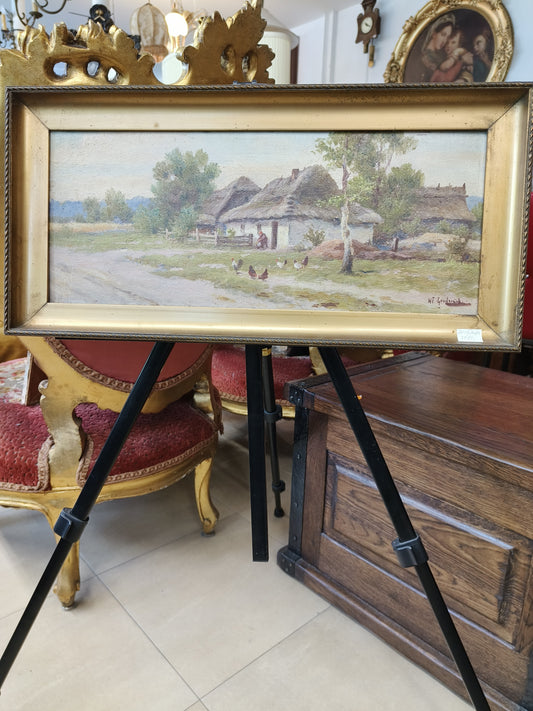 Obraz W. Grudziśnki (1875-1942) "Wiejski pejzaż"