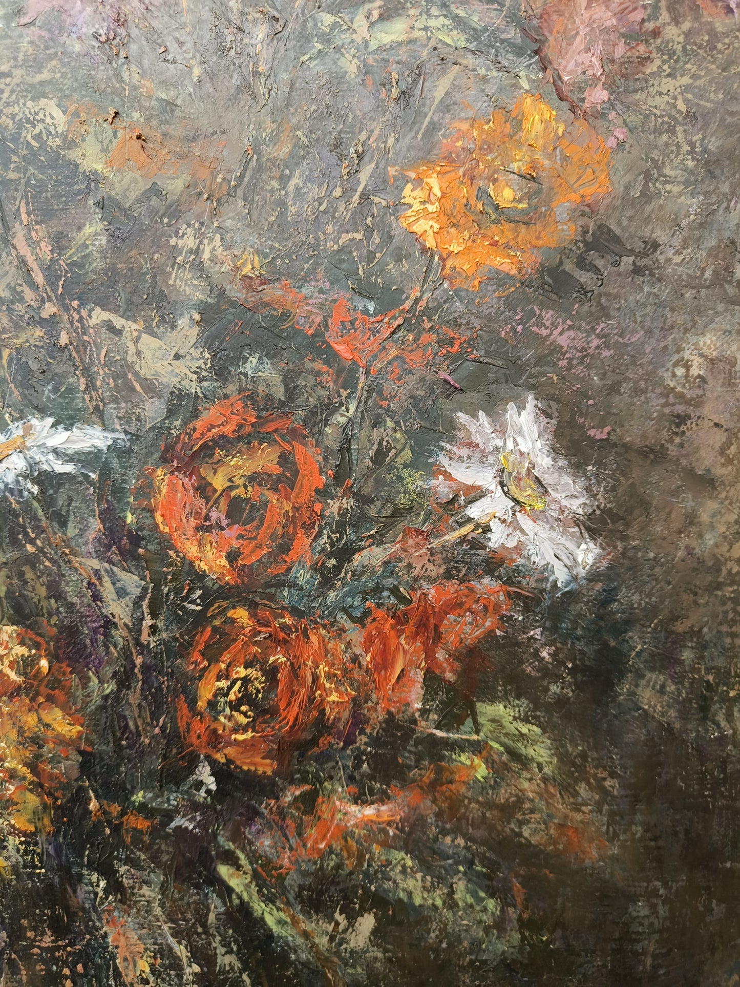 Obraz J. Zgorzałek "Wiązanka kwiatów w wazonie" 1988 r.