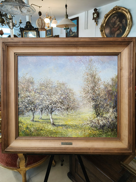 Obraz aukcyjny Józef Łącki "Wiśniowy sad" 2002 r.