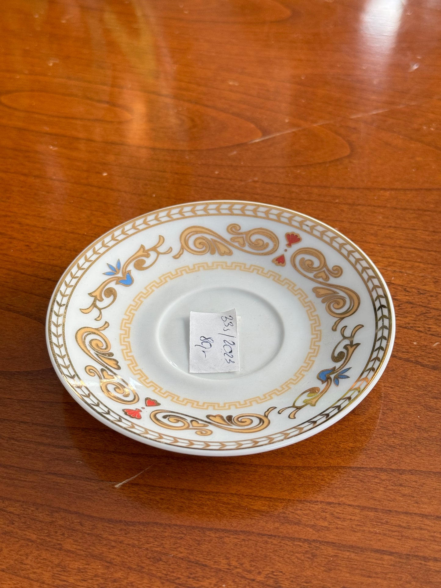 Spodek porcelanowy, złocony