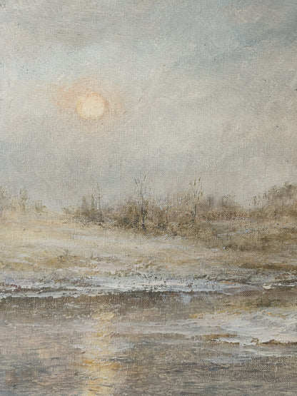 Obraz J. Zgorzałek "Zimowy poranek nad rzeką" 1987 r.