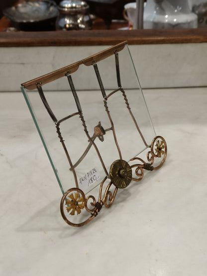 Art Nouveau frame, brass, glass