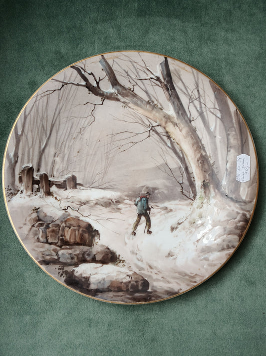 Talerz dekoracyjny, porcelana, scenka rodzajowa